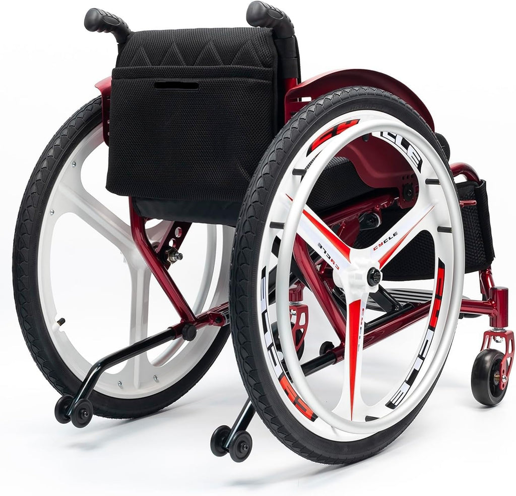 Lightweight Transport Wheelchair,Folding All-Terrain Wheelchair,Portable Self-propelled Manual Wheelchairs,Sports and Leisure Wheelchairs for Adults,Aluminum Alloy Wheelchair(Soft Backrest,38cm/15in)