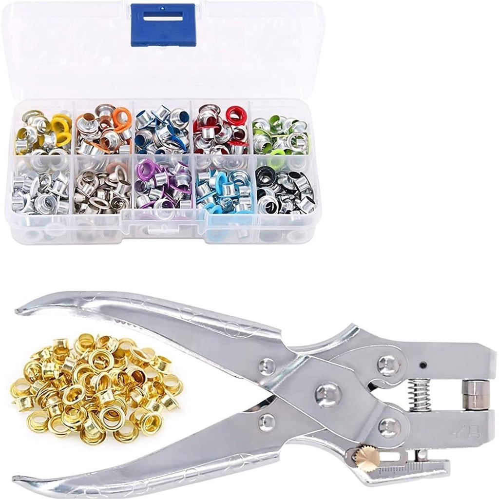 100/400 Sets 5mm Multi-Color Metal Eyelets Grommets Kit with Installation Tools, for Shoes Belts Bags Crafts for Fabric, Leather, Belt, Shoes, Clothes(5mm-400pcs 11colors)