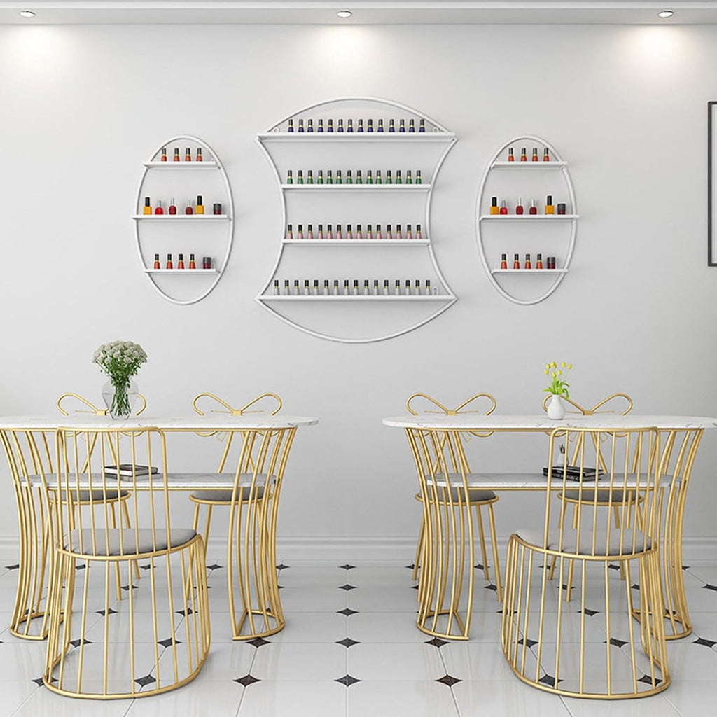 Nail Polish Rack Wall Mount Display The Corners are Smooth and Don't Scratch Your Hands Nail Polish Organizer for Nail Salon Dress Room Bedroom (Color : Gold)