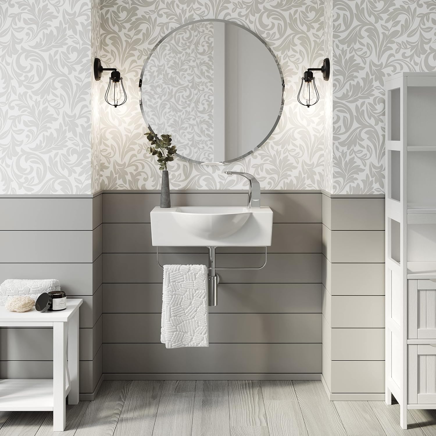 Château 21.5' Right Side Faucet Wall-Mount Bathroom Sink with Chrome Towel Bar