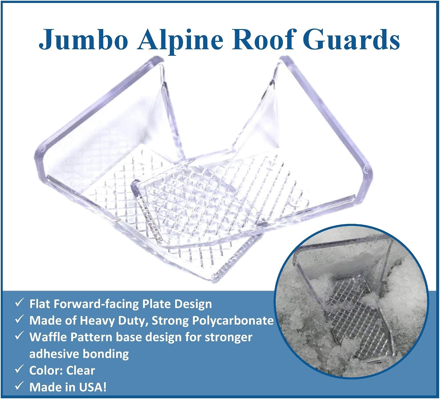 JSP Manufacturing Clear Plastic Alpine 25 Piece Jumbo Snow Guards (Snow Guards Only - No Mounting Hardware)