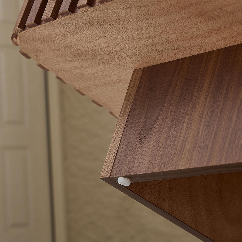 Lift Top Coffee Table Modern Handcraft Drum Coffee Table Table with Hidden Storage Space, Square Center Table for Living Room Apartment, Walnut