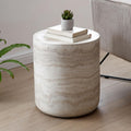 JUSTONE 15.74 ''Round Coffee Tables for Living Room, Faux Mars Pattern Modern Minimalist Side Tables Accent End Table End Table for Apartment,Office,Ø15.74'' x 17.71' H,Marble