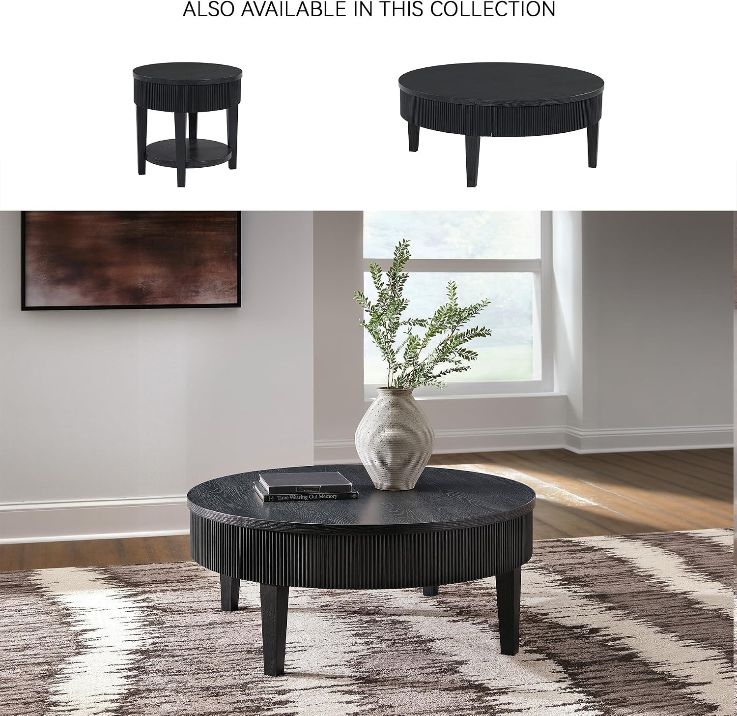 Signature Design by Ashley Marstream Modern Coffee Table with 4 Legs, Black