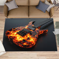 Guitar Rug 5x7-5x7 Rug, Passion Rock Area Rugs for Living Room, Musical Instrument Washable Area Mat for Bedroom, Rock and Roll Carpet, Boys Room Carpet - Guitar Home Decor & Gift