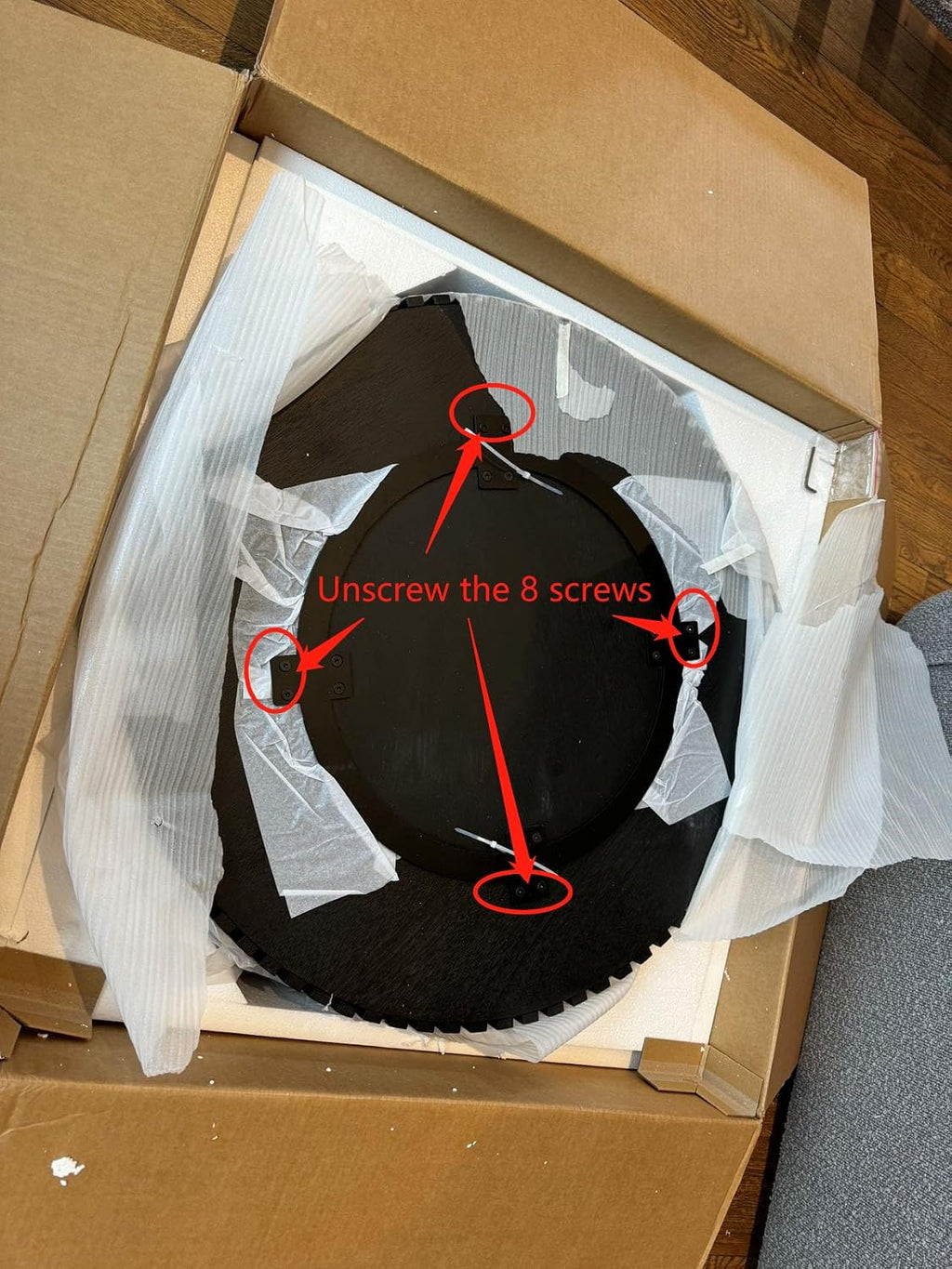 31.49'' Black Round Coffee Table Modern Wood Coffee Table for Living Room, Contemporary Circle Fluted Drum Style, Easy Assembly, Black (ø31.49'' x 13.77'')