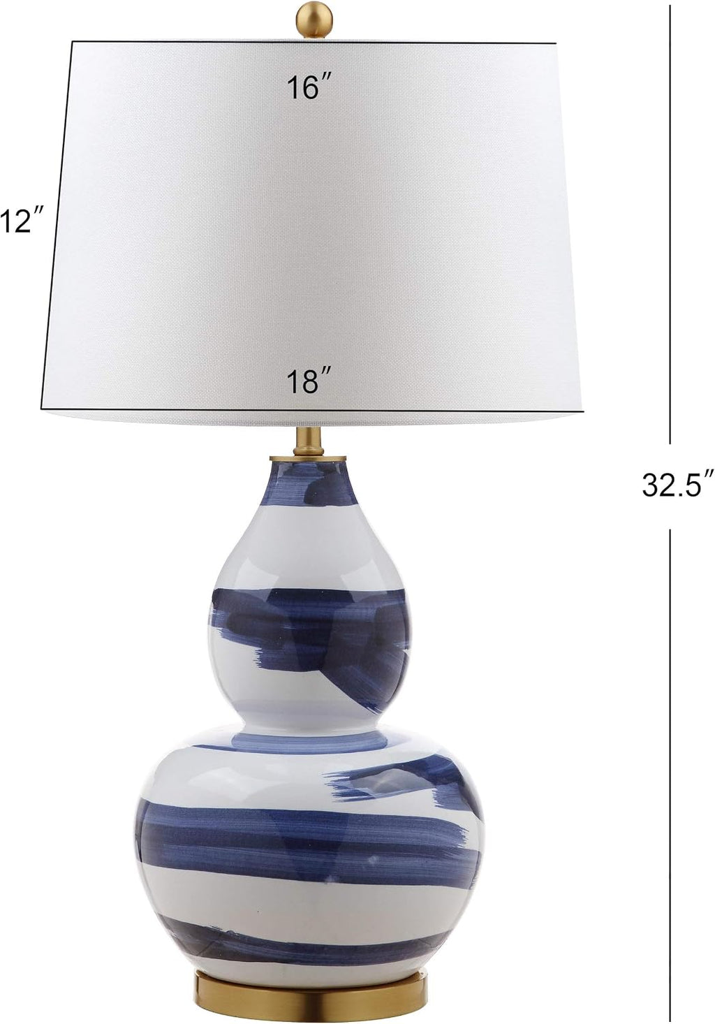SAFAVIEH Lighting Collection Aileen Abstract Blue/ Gold Brushstroke 33-inch Bedroom Living Room Home Office Desk Nightstand Table Lamp (LED Bulb Included)