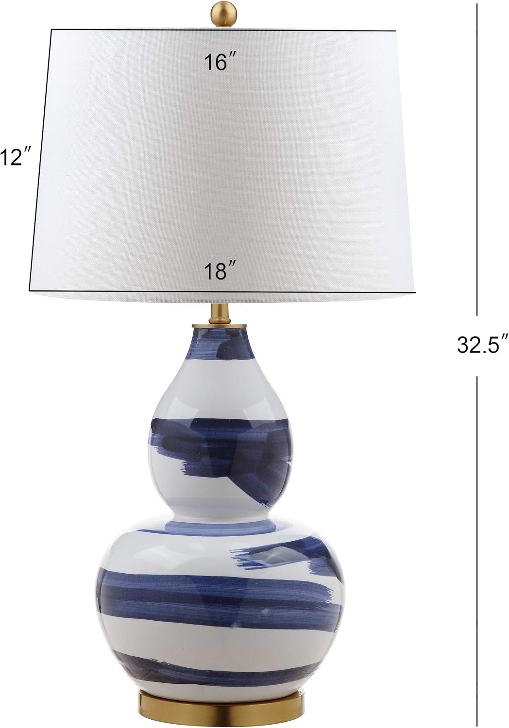SAFAVIEH Lighting Collection Aileen Abstract Blue/ Gold Brushstroke 33-inch Bedroom Living Room Home Office Desk Nightstand Table Lamp (LED Bulb Included)