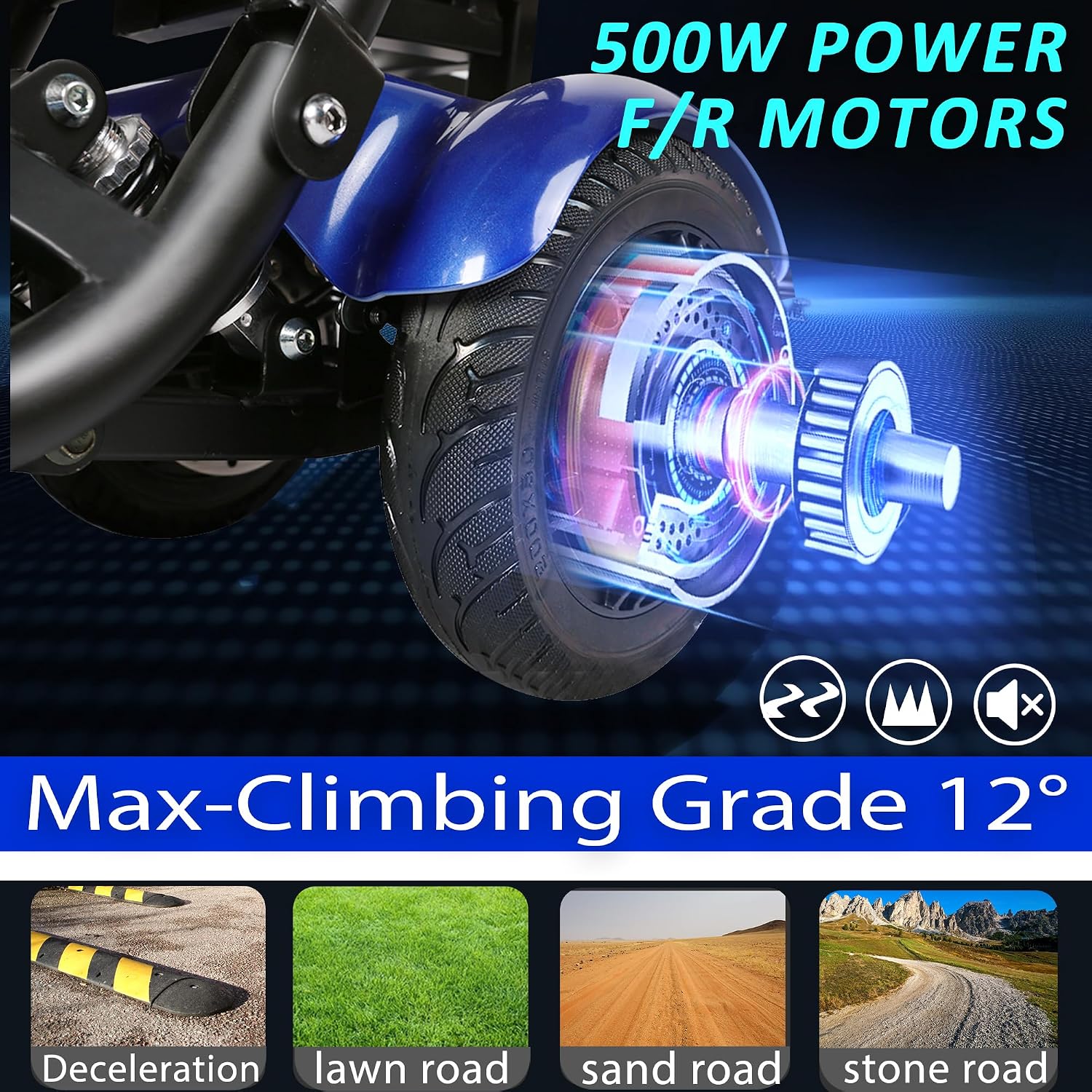 Mobility Scooters for Seniors – 4 Wheel Foldable Portable Electric Scooter, Collapsible & Motorized, 500W Dual Motor, 30-Mile Range, 11 MPH, All-Terrain Folding Mobility Scooter Lightweight for Adults