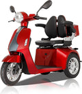 Heavy Duty Mobility Scooters for Seniors & Adults, Electric 3 Wheel Scooter for All Terrain, 800W Powered Disability Scooters for Outdoor Travel with Full Set Lights (Red)