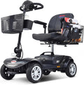 Metro Mobility 4 Wheel Electric Mobility Scooters for Adults - 300 lbs Capacity Folding Mobility Scooter for Seniors, Travel - Long Range Power Extended Battery - Black