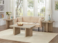 Roundhill Furniture Mchome 3-Piece Coffee Table Set, Coffee Table and Two End Tables, Oak Finish