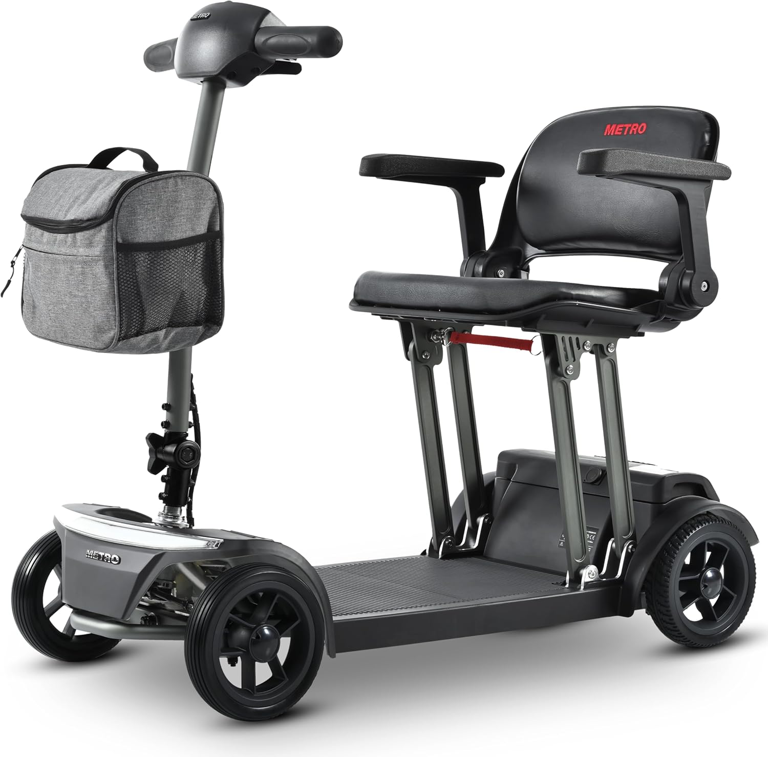 Metro Mobility Powered Mobility Scooters, 4 Wheel Foldable Mobility Scooter for Adults-265 lbs Capacity Folding Mobility Scooter, 20 Miles Long Travel Range Scooter with USB Charger Port Black