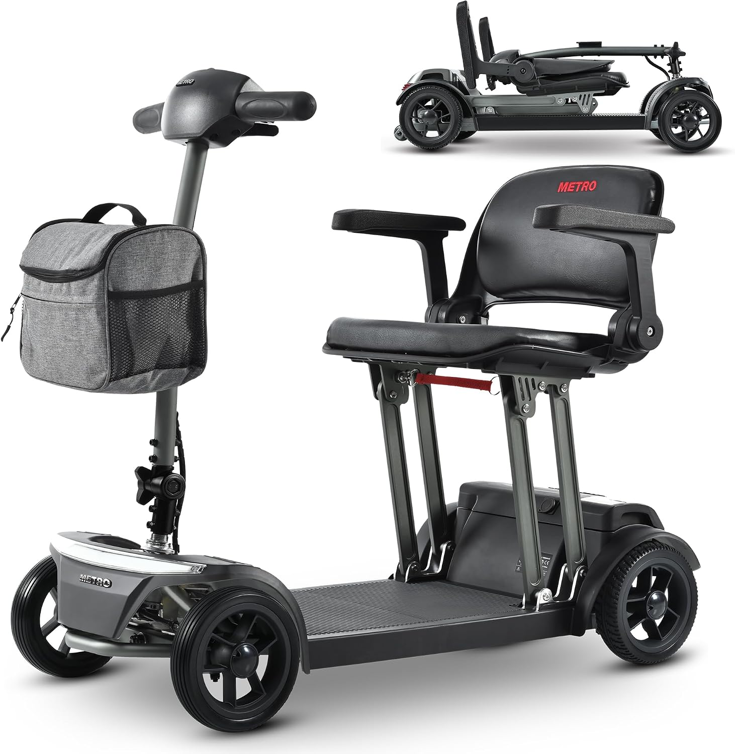 Mobility Mobility Scooter for Seniors and Adults, Lightweight Foldable 42 lbs Aluminum Frame, Airline-Approved 12Ah Lithium Battery, 265 lbs Capacity, Brushless Motor, LED Lights, USB Port