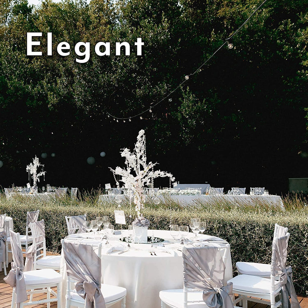 Upper Midland Products 82' Round Paper Tablecloths with Plastic Backing - 24-Pack, Elegant, All-Season, Great for Weddings and Formal Events