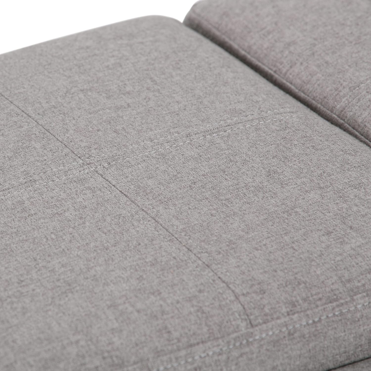 SIMPLIHOME Avalon Storage Ottoman - 42 inch Wide Upholstered Linen Look Fabric Rectangular Flip-Top Ottoman in Cloud Grey, Contemporary Coffee Table Ottoman for Living Room with Hidden Storage
