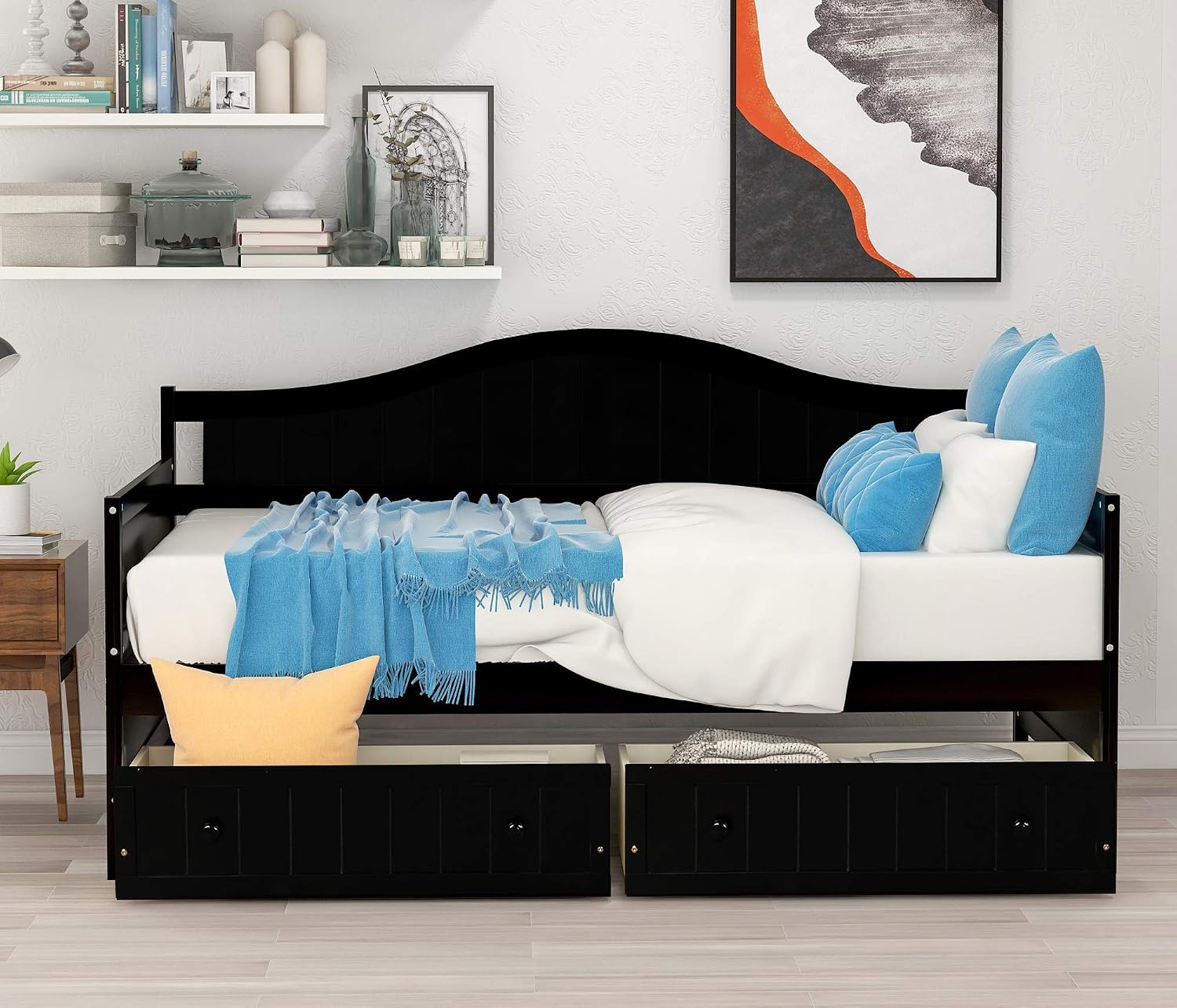 Harper & Bright Designs Wood Daybed with Storage Drawers, Twin Daybed Sofa Bed Frame for Bedroom, Guest Room, Living Room