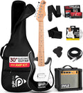 Pyle 6-String Kids Electric Guitar Includes Amplifier with Accessory Kit (Black), Right (PEGKT30.X9)