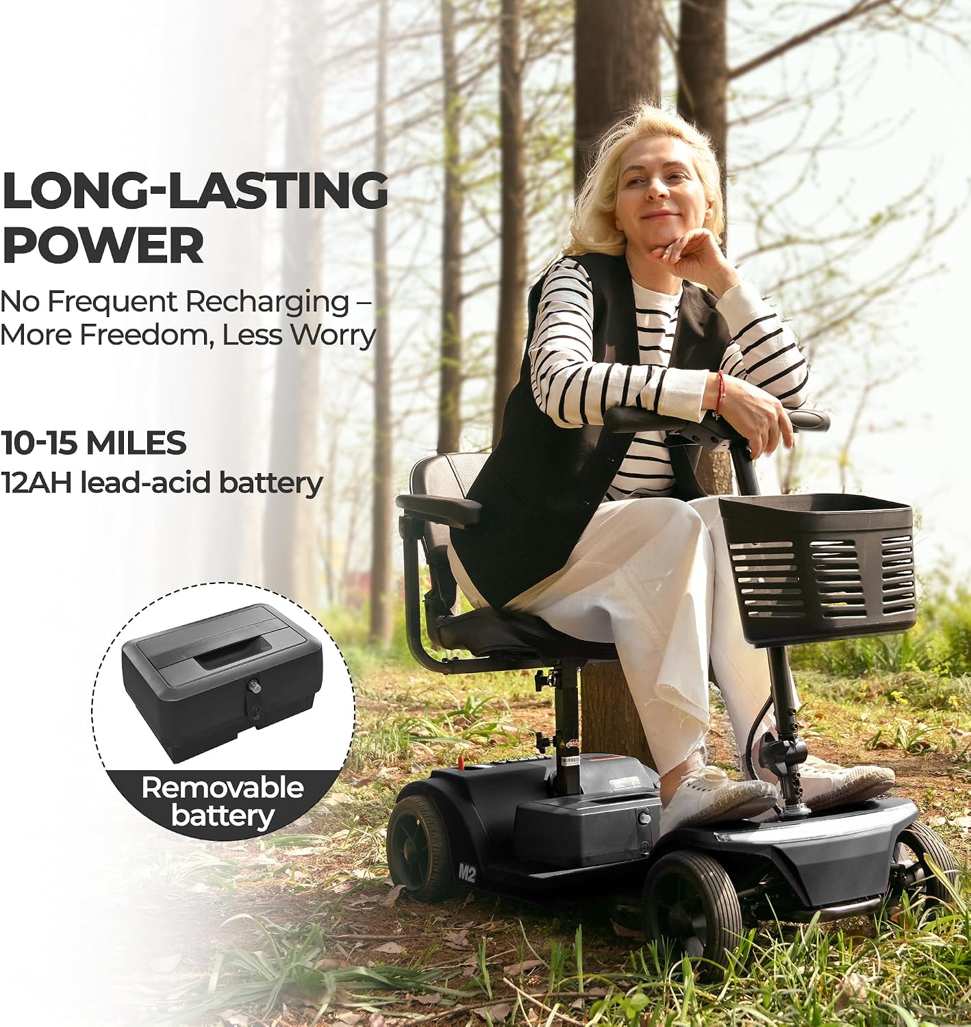 Mobility Scooters for Seniors & Adults 350 Lb Weight Foldable,All-Terrain 4-Wheel Powered Scooter,Lightweight Foldable Disability Electric Wheelchair,Front Rear Led Lights with Basket,Black