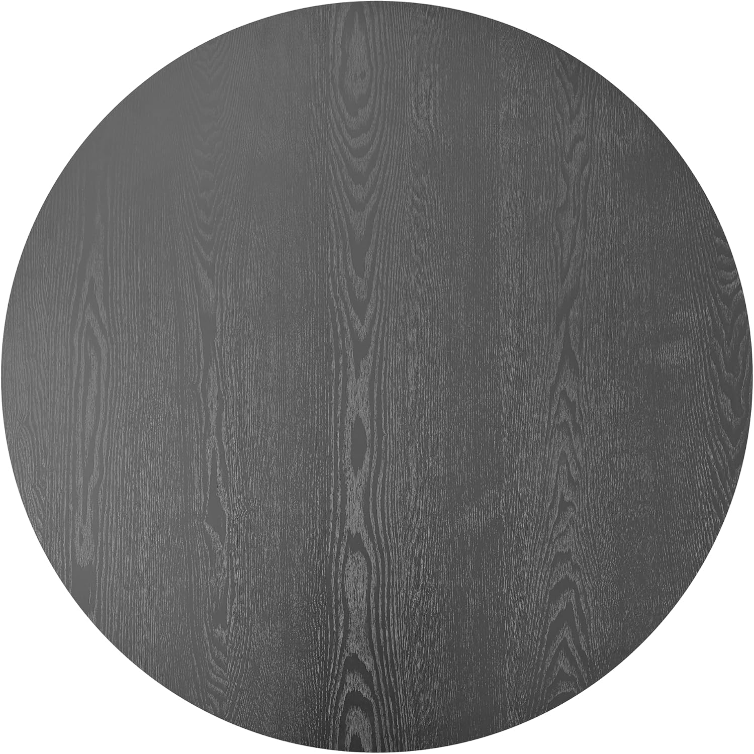 39.37'' Black Round Coffee Table Modern Wood Circle Fluted Drum Pedestal Coffee Table with Storage Space for Living Room, Easy Assembly, Black