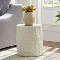 JUSTONE 15.75 ''Round Coffee Table, Accent End Table for Living Room Office Apartment, Modern Minimalist Side Table with Faux Marble Pattern,Ø15.74' x 17.72' H