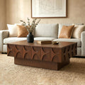 LKTART Coffee Table with Slide-Top Storage, Mid Century Modern Coffee Table with Solid Wood Veneer & Large Hidden Compartment, Wood Center Table for Living Room, Home Office, Walnut