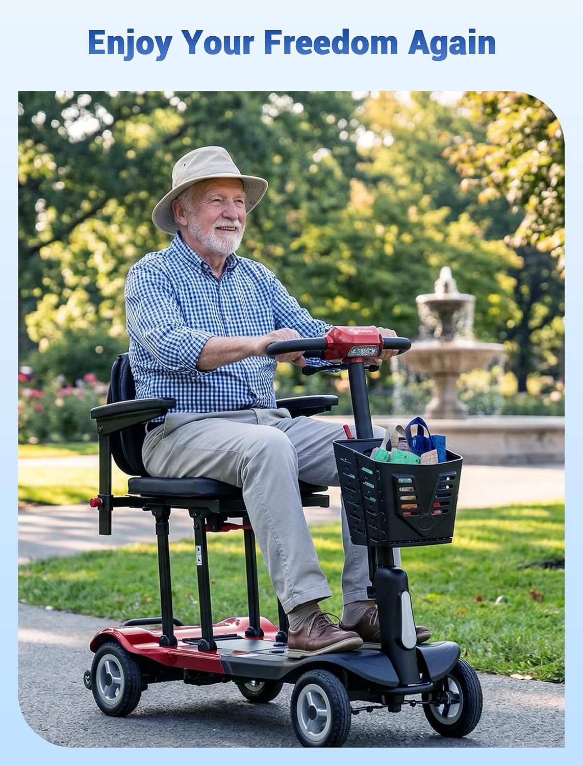 Aotedor Ultra Lightweight Mobility Scooter for Adults, 36 lbs Foldable Electric Scooter with Dual Lithium Batteries, 22 Miles Range Portable Travel Scooter for Seniors, Airline Approved