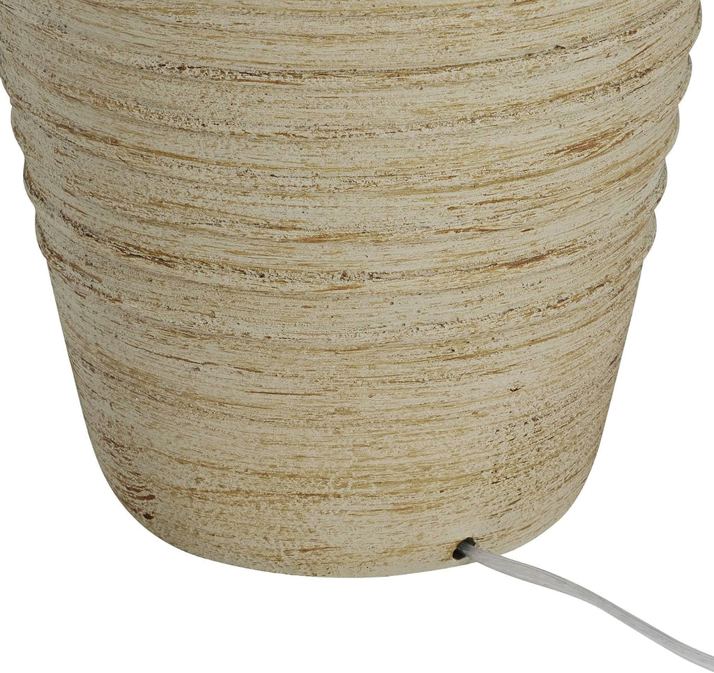 John Timberland Austin Country Cottage Southwest Style Jug-Shaped Table Lamp 28' Tall Sand Tone Desert Ridged Cream Linen Drum Shade for Living Room Bedroom House Bedside Nightstand Home Office