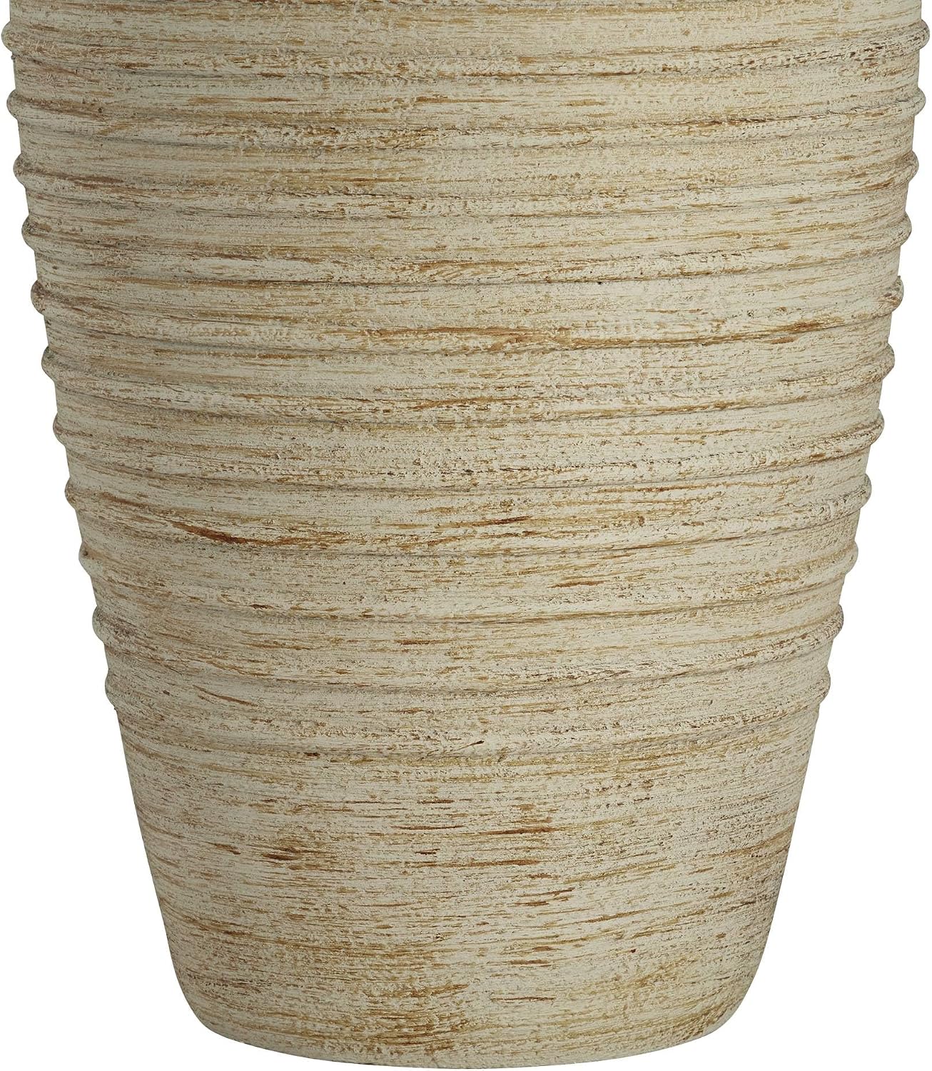 John Timberland Austin Country Cottage Southwest Style Jug-Shaped Table Lamp 28' Tall Sand Tone Desert Ridged Cream Linen Drum Shade for Living Room Bedroom House Bedside Nightstand Home Office