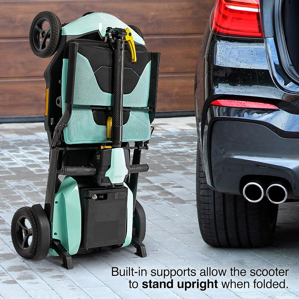 Pride Mobility Go-Go Super Portable 4-Wheel Folding Travel Mobility Scooter – 300 lbs Capacity, 4.5 mph, Airline-Approved Lithium Battery – for Seniors, Adults, Elderly – Lightweight & Compact (Black)