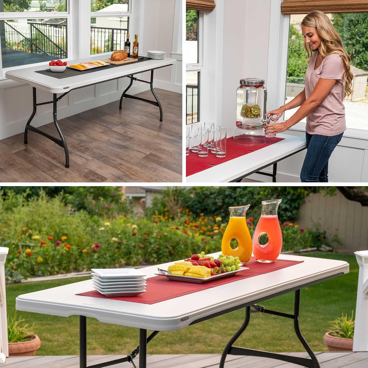 Lifetime 6-Foot Nesting Folding Table, Commercial, Almond
