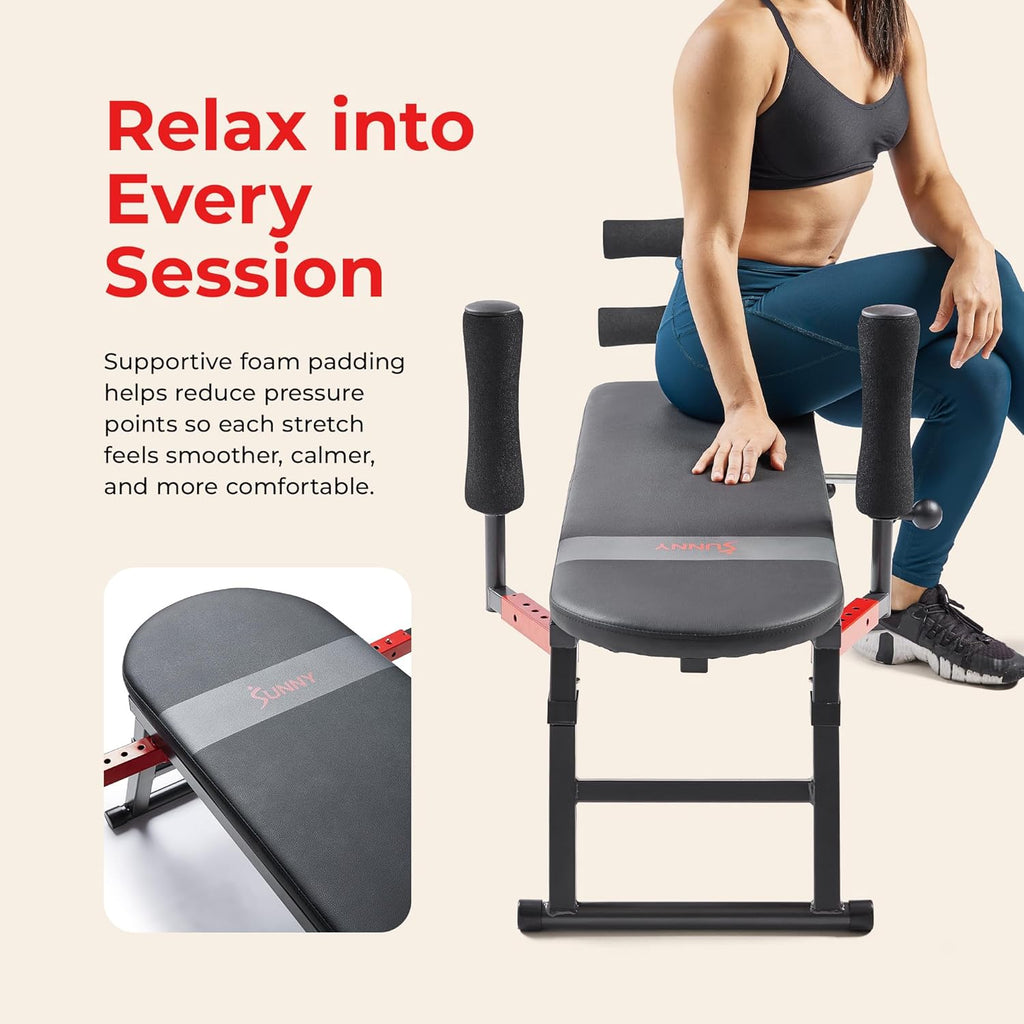 Sunny Health & Fitness No-Hang Traction & Inversion Decompression Table for Back Pain Relief, Adjustable Stretch Bench, 400 LB Capacity