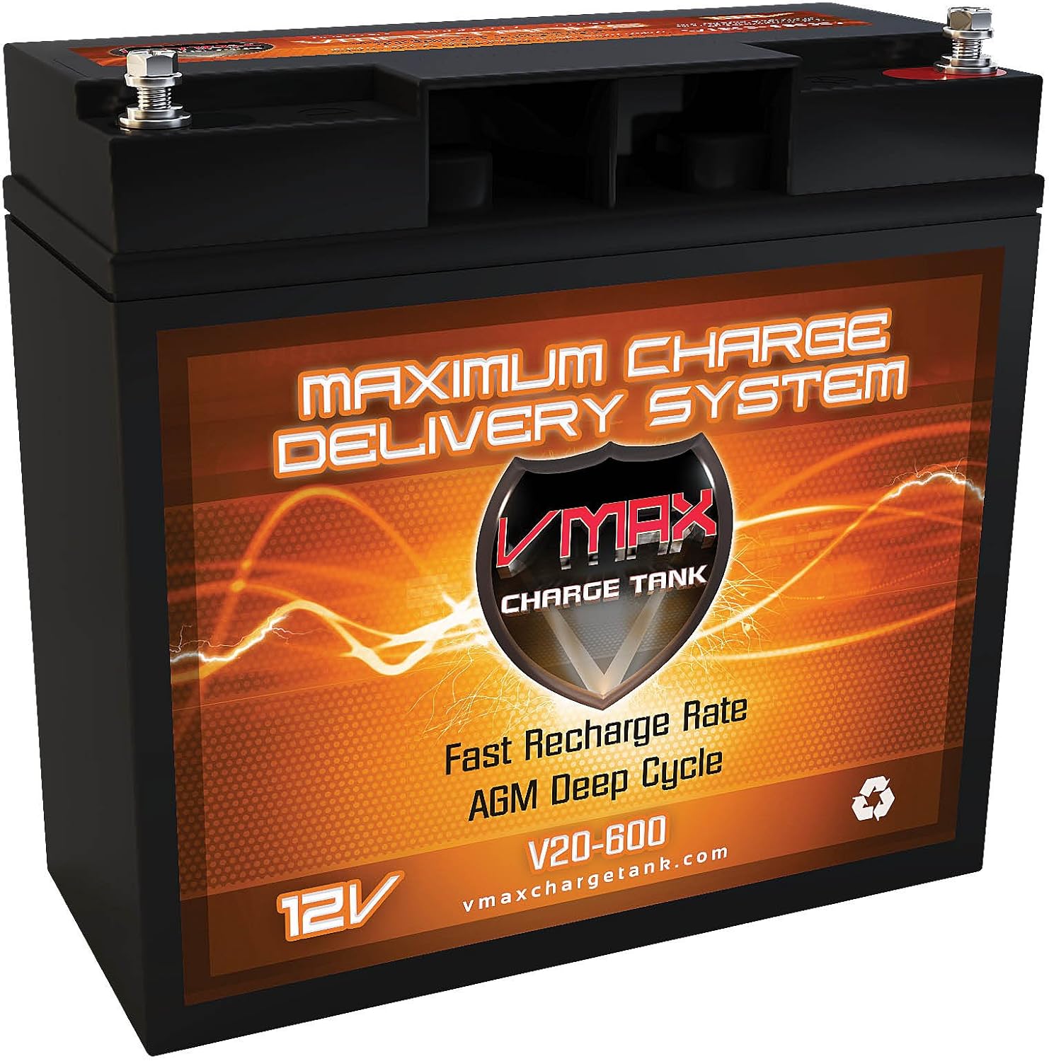 VMAX600 AGM Group 1/2 U1 Deep Cycle Battery Replacement for HCF Pacelight 701 Electric Scooter 12V 13Ah Scooter Battery