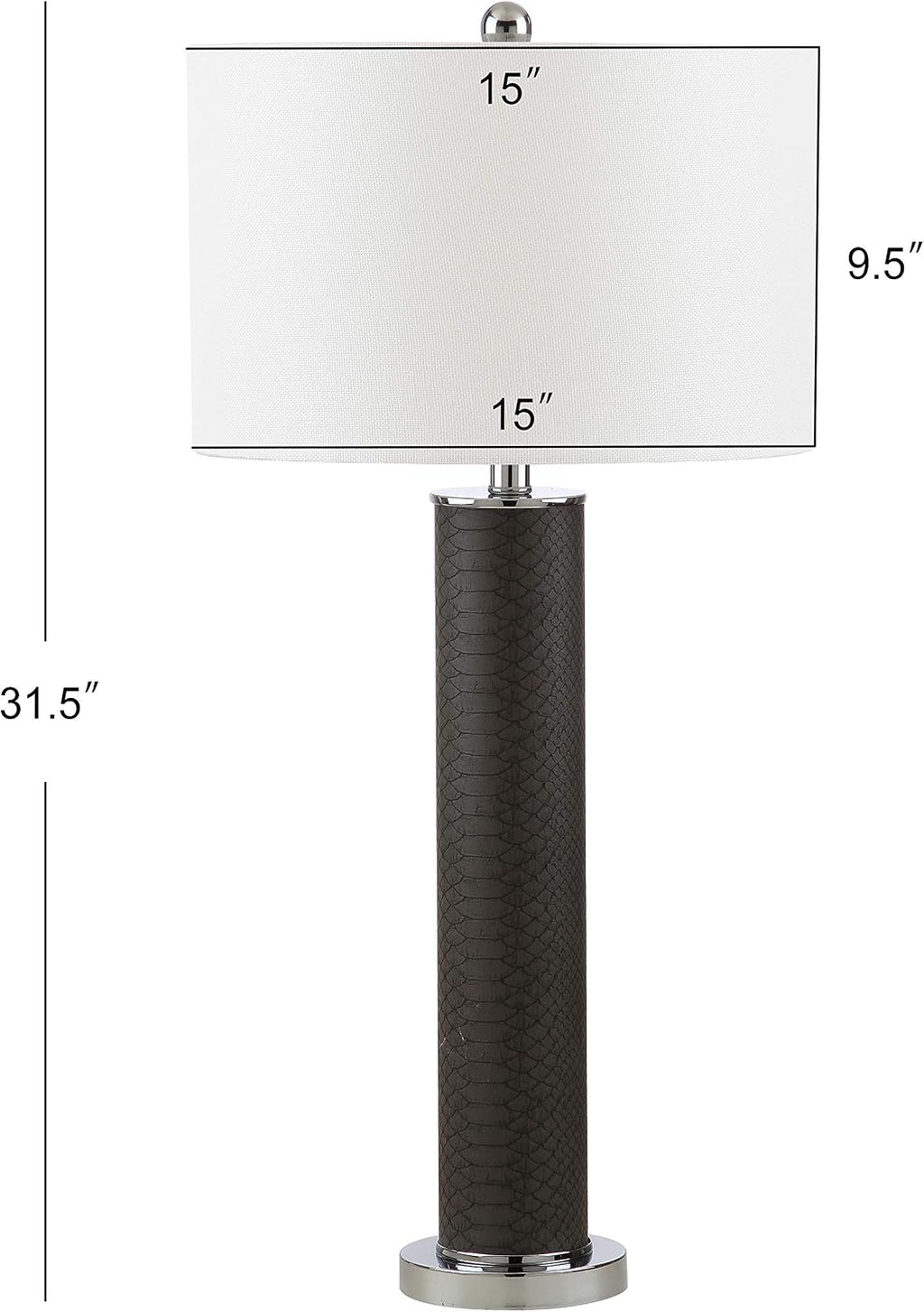 SAFAVIEH Lighting Collection – Set of 2 Ollie Modern Contemporary Grey Faux Snakeskin 32-Inch Table Lamps, LED Bulbs Included, Bedroom Living Room Home Office (LIT4404E-SET2)
