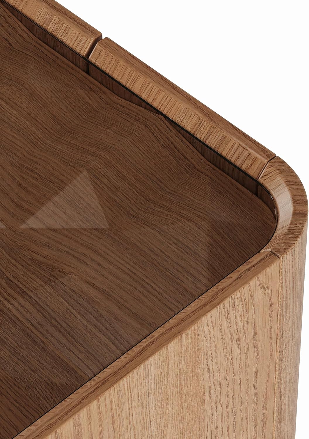 SSLine 31.5' Square Coffee Table with 2 Storage Drawers & Tempered Glass Top, Modern Wooden Center Table with Diamond Texture, Walnut for Living Room