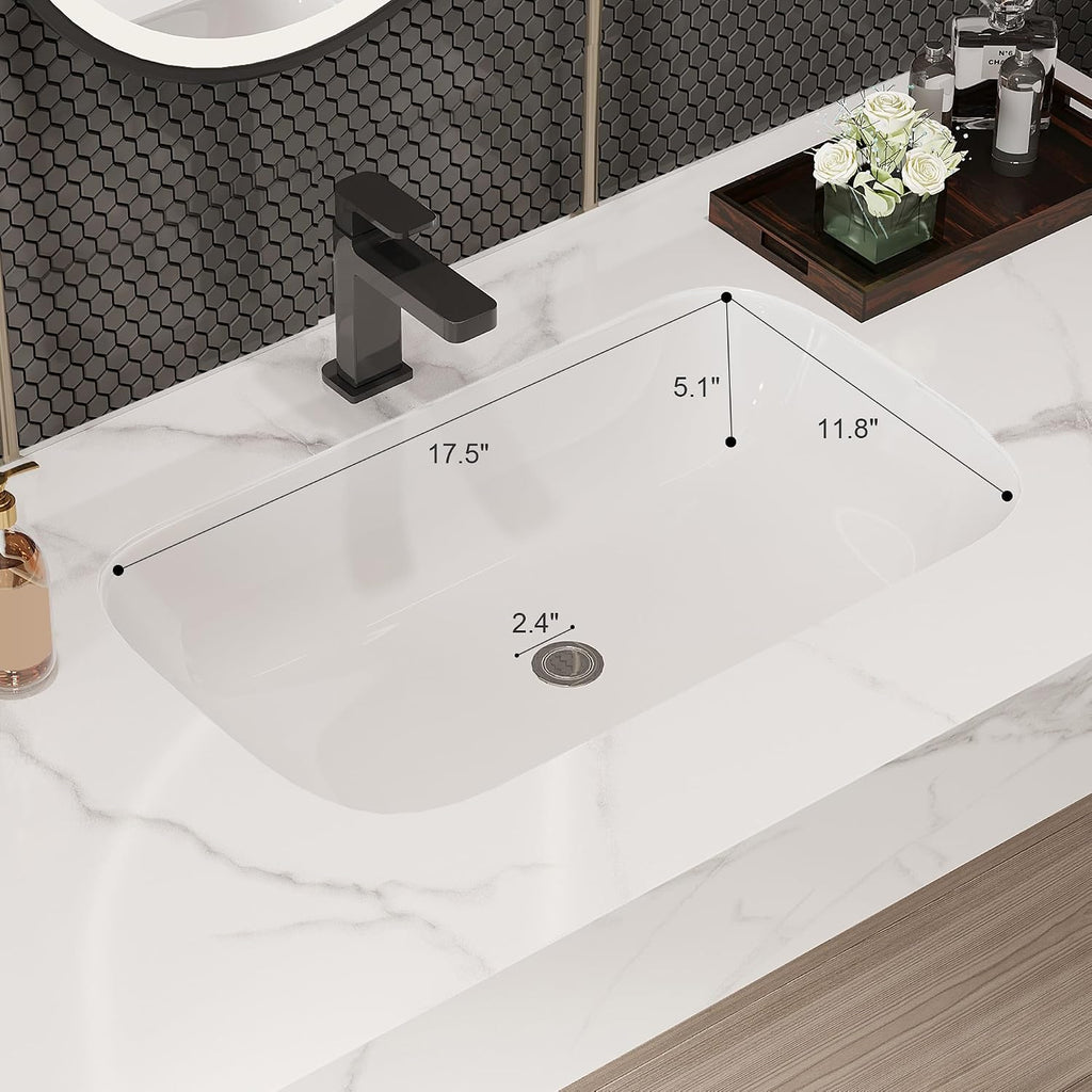 39.4' Bathroom Vanity with Oval Ceramic Sink, Floating Vanity Bathroom Sink Cabinet Wall Mount, Soft-Close Function 2 Large Hidden Drawers & Shelf