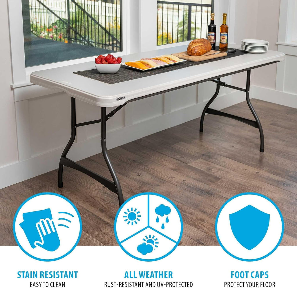 Lifetime 6-Foot Nesting Folding Table, Commercial, Almond