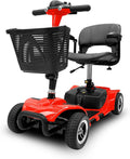 4-Wheel Mobility Scooter - Portable Folding Mobility Scooters for Adults - 12V12AH Battery Power Electric Mobility Scooters for Seniors, Adults, Handicapped, Elderly (Red)