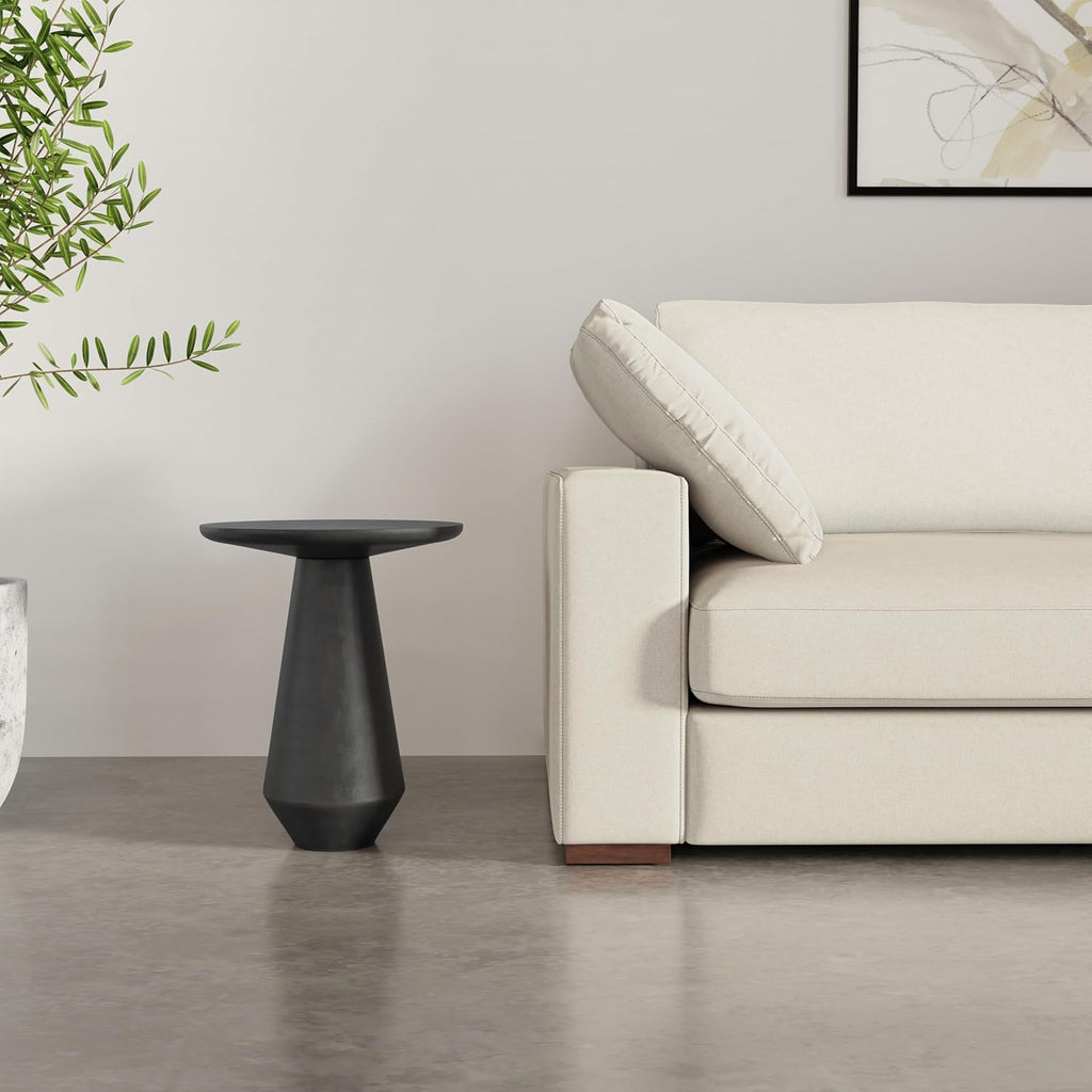 SIMPLIHOME Gloria Metal Side Table - 16 inch Wide Solid Metal Round Cast Aluminum Accent Table in Graphite, Contemporary End Table for Living Room with Powder-Coated Finish, Assembled