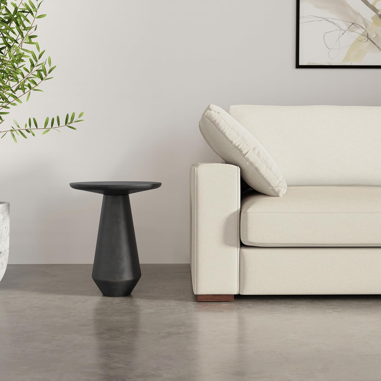 SIMPLIHOME Gloria Metal Side Table - 16 inch Wide Solid Metal Round Cast Aluminum Accent Table in Graphite, Contemporary End Table for Living Room with Powder-Coated Finish, Assembled