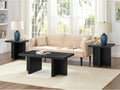 Roundhill Furniture Mchome 3-Piece Coffee Table Set, Coffee Table and Two End Tables, Black Finish