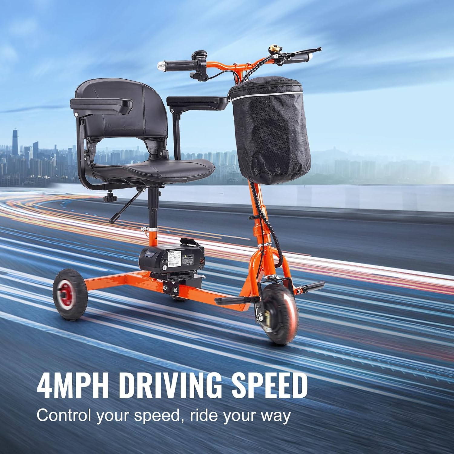 VEVOR 2025 Upgraded Lightweight Mobility Scooter for Adults & Seniors,50lb Foldable, FAA & Cruise Approved with 12 Mile Range & Removable Battery. Supports 330lbs