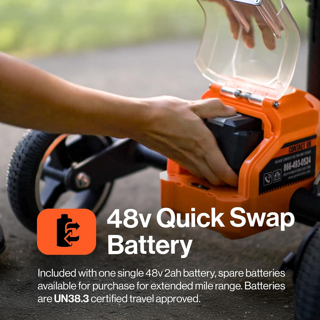 SuperHandy Passport Mobility Scooter for Adults - Foldable, 3 Wheel, Airline Travel Friendly - 6.5 Mile Range, 48V 2Ah Li-Ion Swappable Battery System (1 Li-Ion Battery)