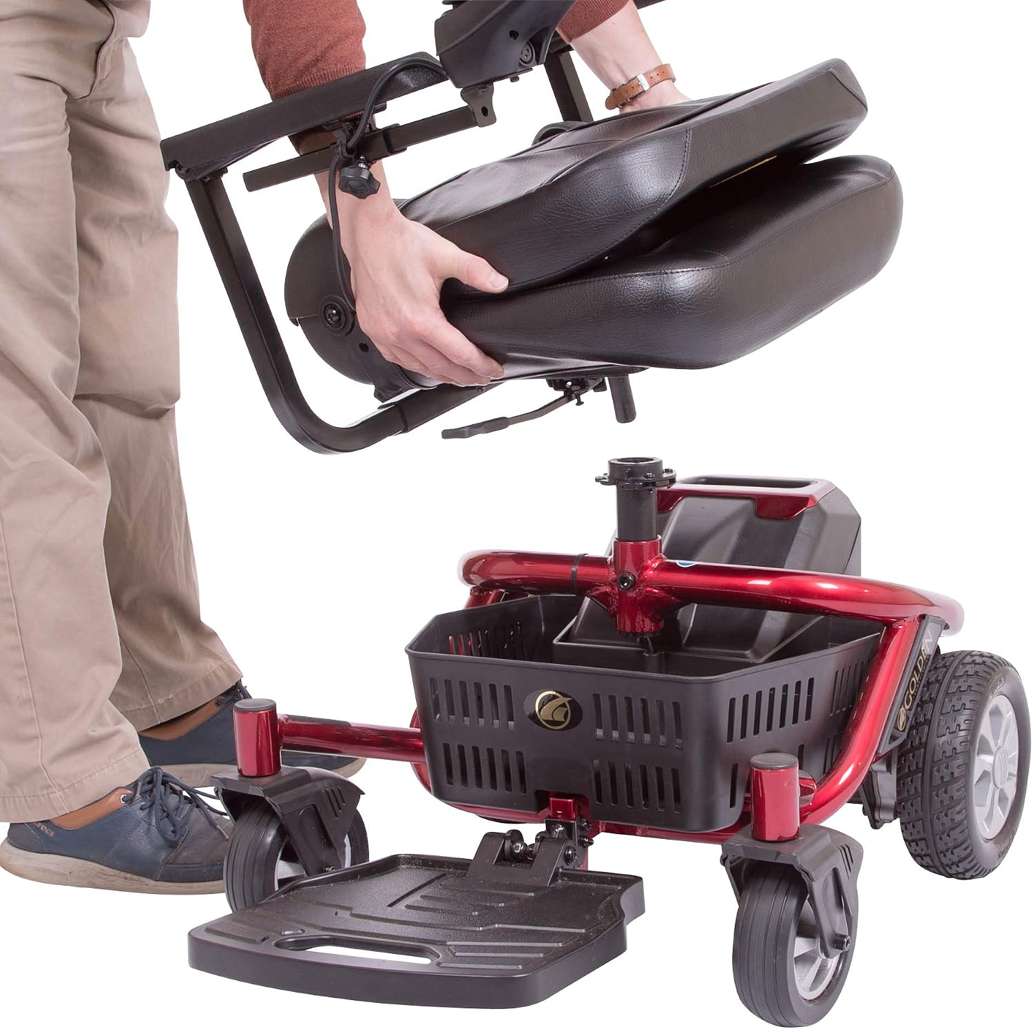 LiteRider Envy Lightweight Compact Power Chair for Mobility with Large 20' Seat - Disassembles for Travel - Fun to Drive Electric Wheelchair - GP162 by Golden Technologies
