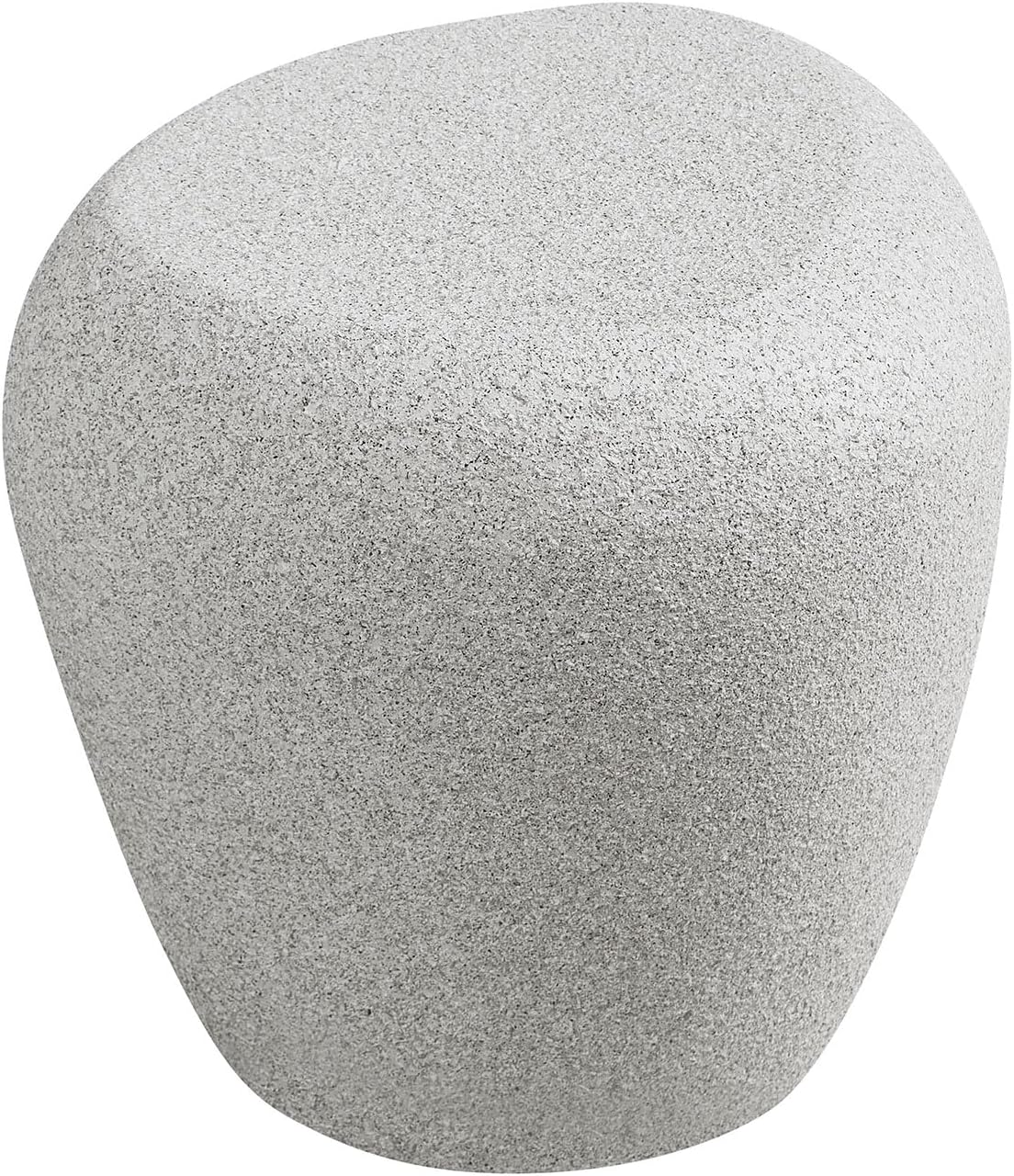 WILLIAMSPACE 19.29' End Table Travertine Side Table with Grainy Matte Rocks Pattern, Modern Circle Faux Stone Fiberglass Small Coffee Sofa Table, No Need Assembly (Beige)