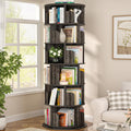Aheaplus 6 Tier Rotating Bookshelf, Wood Spinning Bookshelf Tower, Round Revolving 360 Bookcase, Narrow Turning Book Shelf Rolling Corner Organizer for Small Space, Bedroom, Office, Black Oak