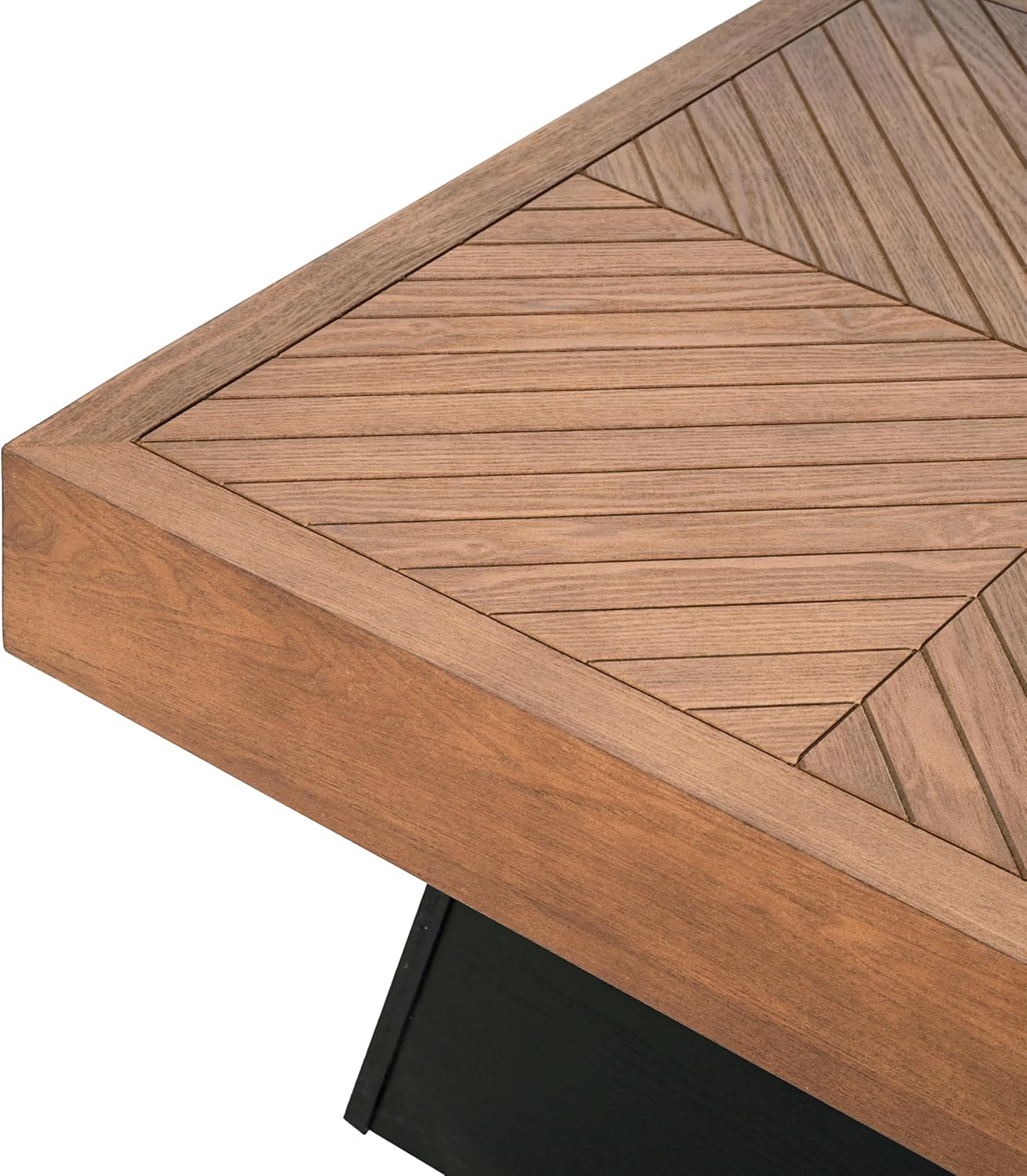 Christopher Knight Home Sami Mid Century Modern Coffee Table for Living Room Furniture/Apartment, Square Side Table with Wood Grain Top, Wooden End Table with Sturdy Pedestal Base, Black + Brown