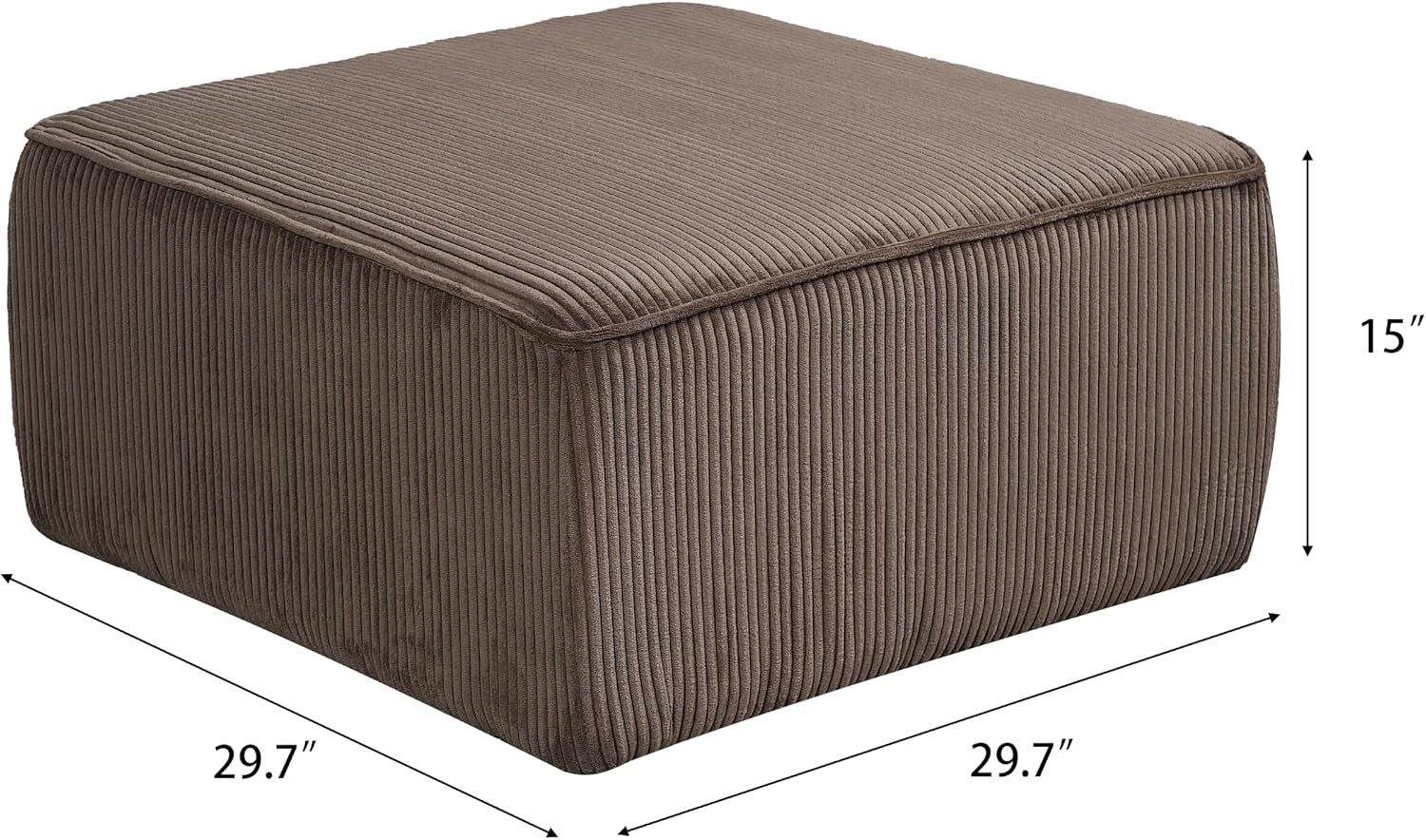 Christopher Knight Home Kyle Corduroy Woven Upholstery Square Ottoman, Living Room Sofa Ottoman with Wood Frame, Comfy Seating Experience with Dense Foam Padding, Non-Marking Foot Caps, Brown
