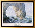 Poster Master Vintage Claude Monet Canvas - Retro La Manneporte Print - Fine Art - Classic Impressionism Painting - Etretat & Rock Formation Art - Bedroom Wall Decor - 24x32 Gold Framed Canvas