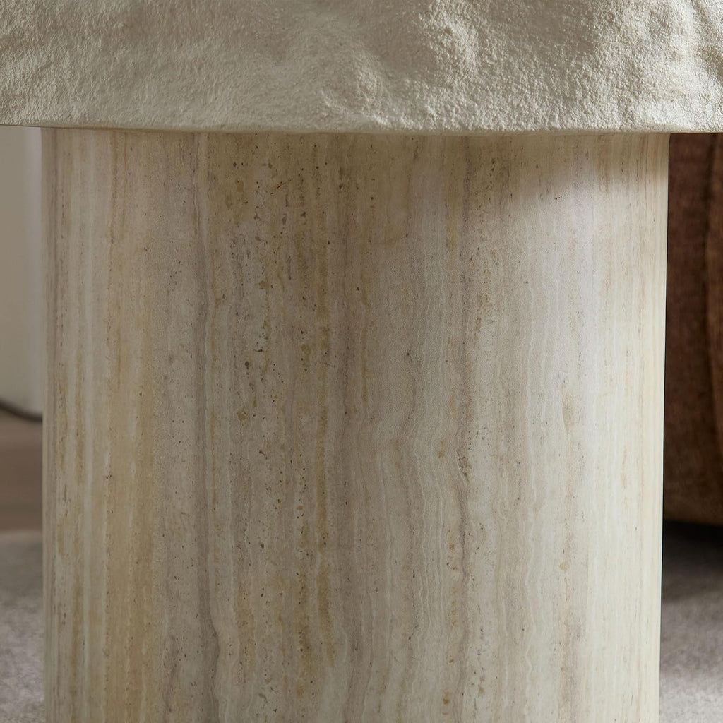23.82' Faux Mars Textural Patterns Mordern Coffee Tables for Apartment Living Room,No Need Assembly,Beige